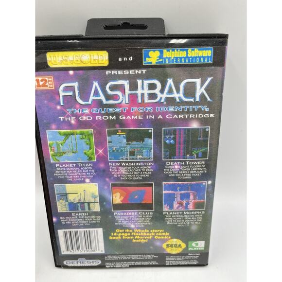 Flashback: The Quest for Identity (Sega Genesis, 1993) Box + Hang Tag & Works - Picture 2 of 8